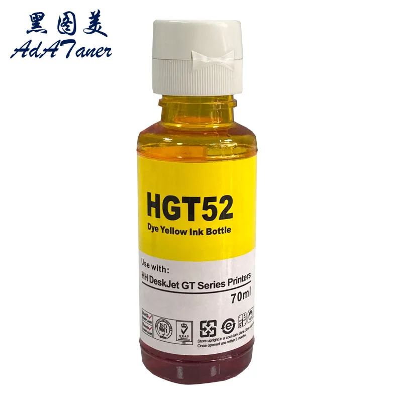 GT51 GT 51 52 53 GT52 GT53 Premium Color Compatible Bottle Water Based Refill Inkjet Ink For HP DeskJet GT 5810 5820 Printer