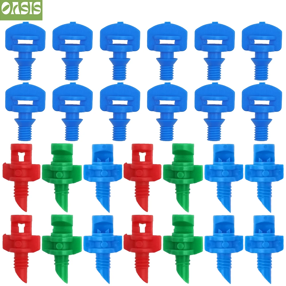 100 szt. 90-360 ° męskie z gwintem kolczastą mikro dysze do szklarni ogrodowej nawadniania kropelkowego zraszacza rozpylacza do podlewania