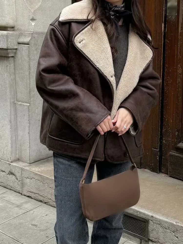 

HH женская модная асимметричная однобортная куртка с карманами, женская осенне-зимняя теплая повседневная куртка с длинными рукавами и лацканами в уличном стиле