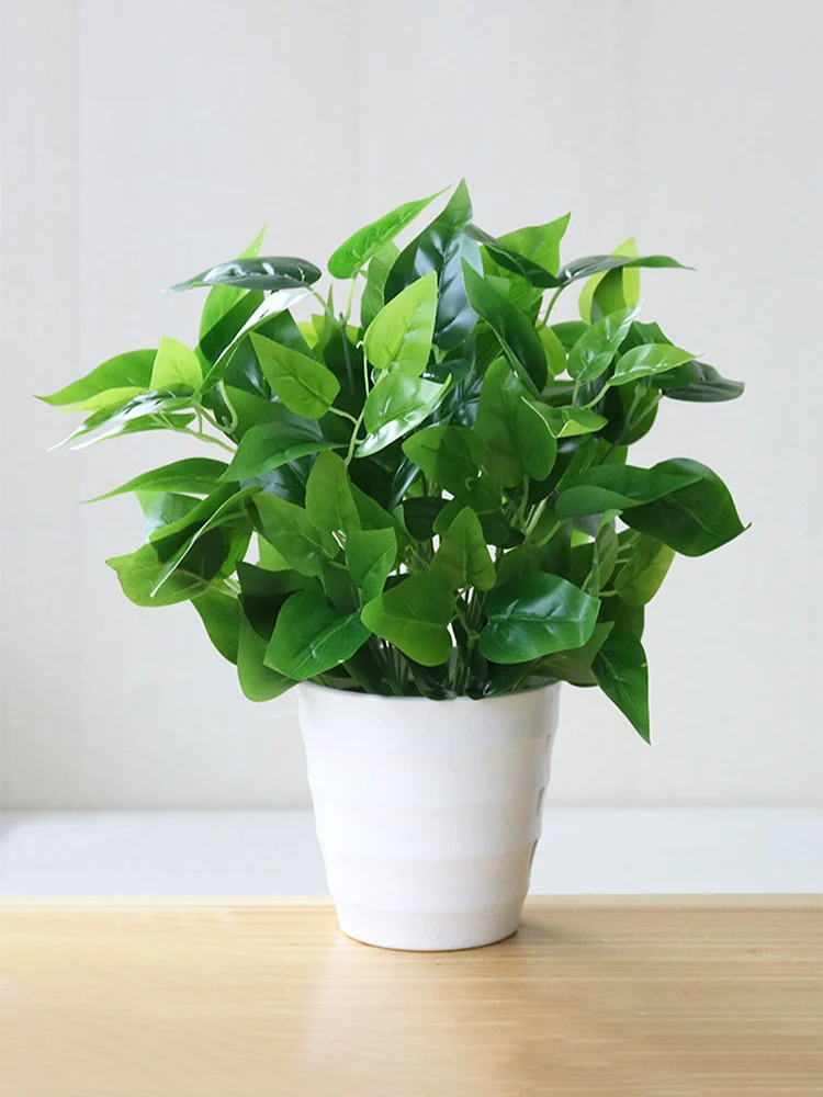 33 cm 7 Gabeln Künstliche Pflanzen Gefälschte Desktop Blatt Pflanze Wand Gras Kunststoff Baum Zweig Floral Kleine Creeper Für Home Office decor – Detail 4