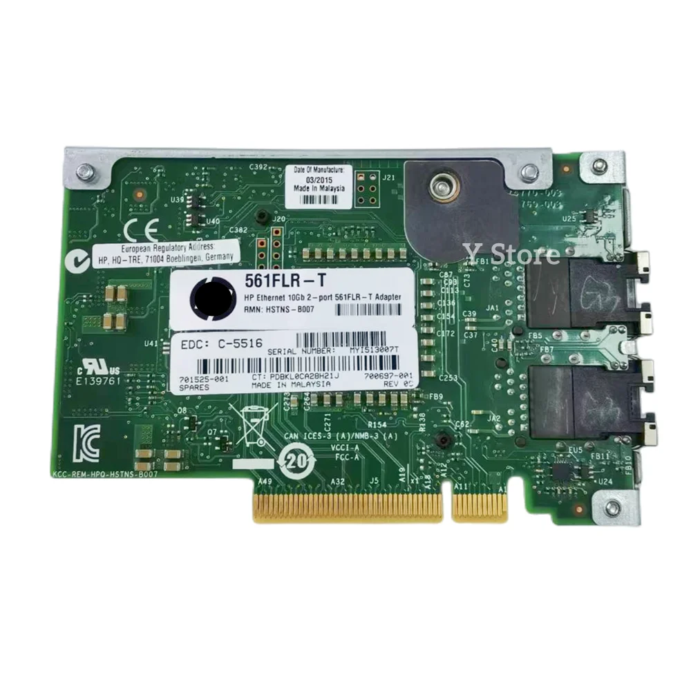 Y loja para hp 561flr-t X540-T2 10gb placa de rede de 10 gigabit de porta dupla 700697-001 701525-001 pcie x8 riser cartão envio rápido