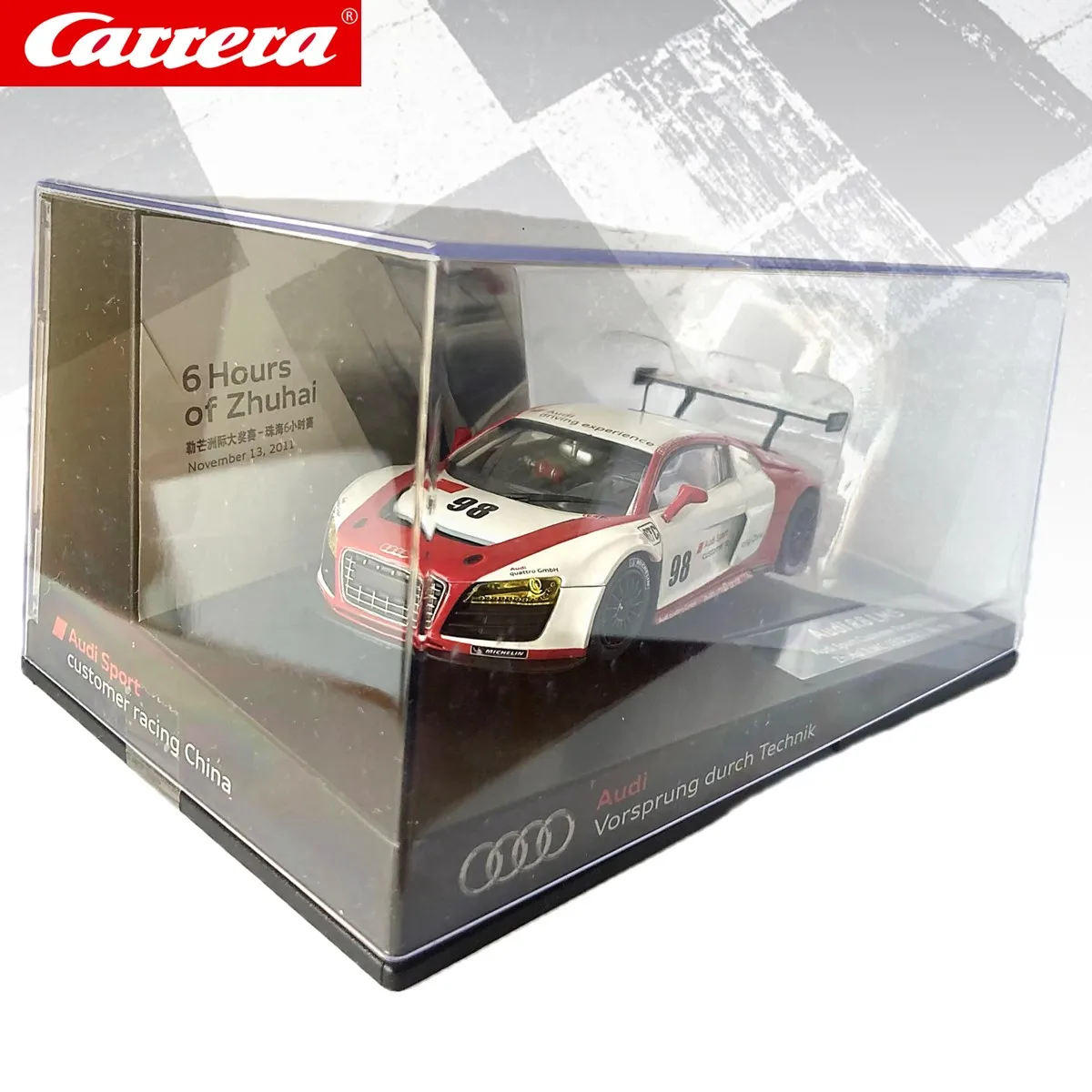 Carrera Slot Car 1:32 Evolution Audi R8 LMS Audi Sport Customer Racing China, Zhuhai ILMC No.98 Special Edition