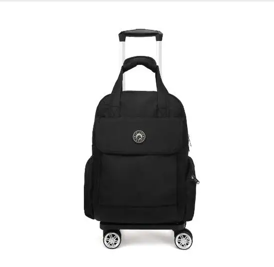 Women Carry On Rolling Duffel Bag with wheels Women travel trolley bag wheeled Backpack bag Travel Luggage Suitcase Baggage Bag