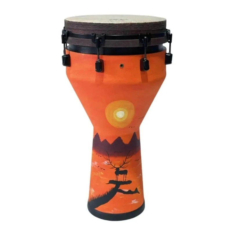 

The 10-inch taiko drum is full of African drum colors, suitable for the masses of drummers, fashionable fiber, retro thickened