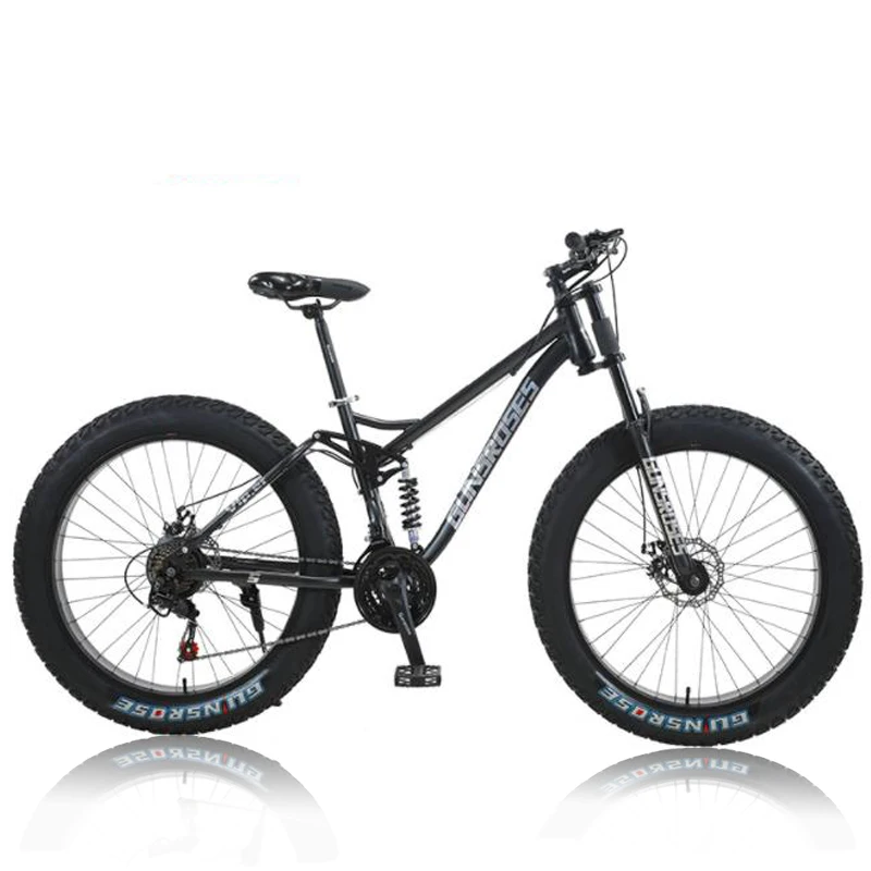 

Kalosse Full Suspension Steel Snow Bike, Disc Brakes, 30 Speed Fat Bicycle, 26X4.0 Inches