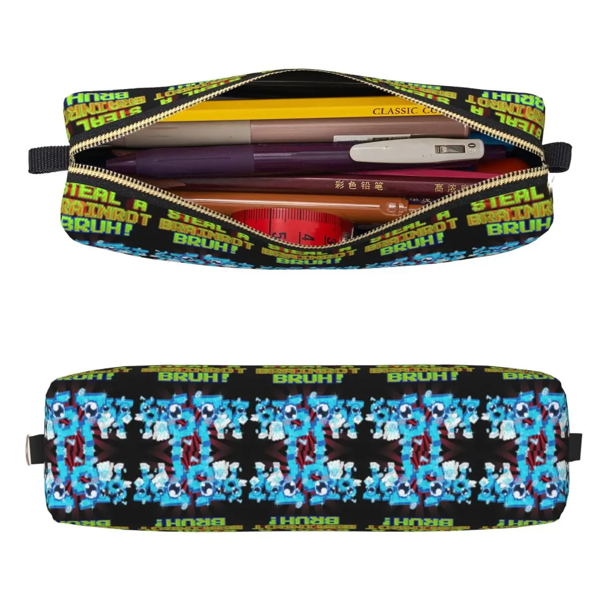 Bruh Los 67 Six Seven 6-7 Funny Brainrot Pencil Case Pencilcases Pen Box Kids Big Capacity Bags Students School Gifts Stationery
