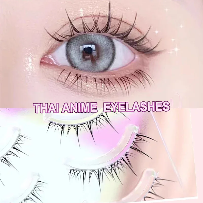 

BLINKWAVE 5 pairs natural lashes Invisible Band eyelashes beginner-friendly natural look cat eye lashes Thin eyelashes