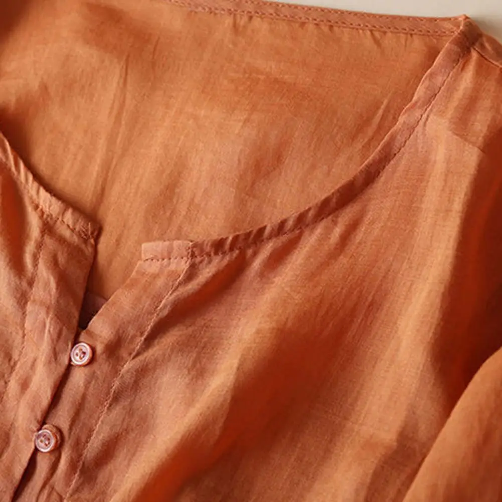 فستان نسائي لربيع وصيف على الطراز العرقي مطرز برقبة دائرية وأكمام طويلة فستان للسيدات بلون سادة على شكل حرف a بطبقات مزدوجة فستان ميدي #5