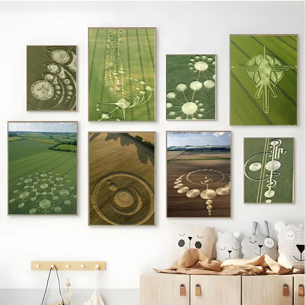 Crop Circle Poster HD art sticky wall waterproof home living room bar aesthetic decoration
