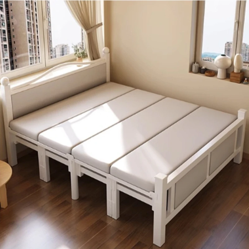 1.5 Meters Single Folding Bed Bedroom Simple Household Double Bed Master Lunch Break Cama Individuales Sleeping Set Furniture image 2
