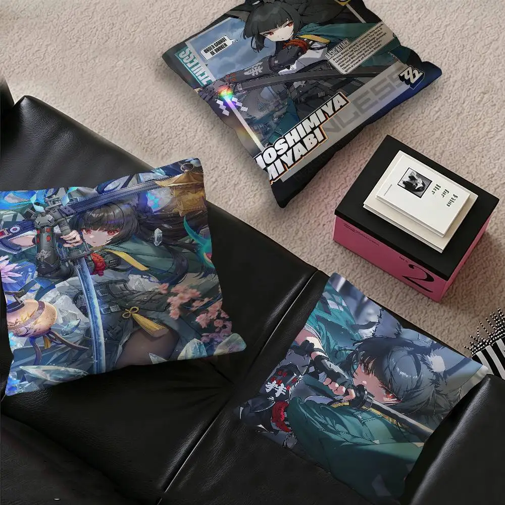 Zenless Zone Zero Hoshimi Miyabi Pillow Cover for Bedroom Room and Living Room Sofa Decorative Cushion Cover