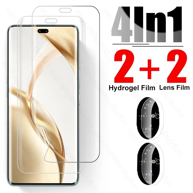 4 In 1 999D Full Glue Hydrogel Film For Honor 200 Pro 5G Case Screen Protector Honor200 Honor200pro Camera Glass Honar Honer 200