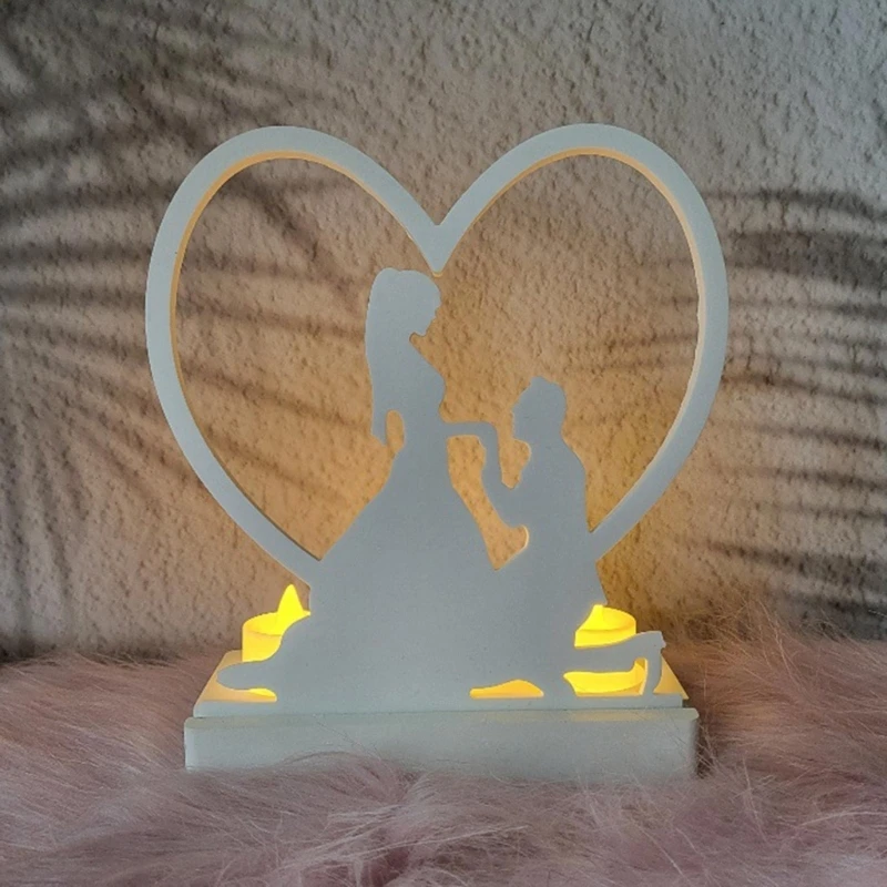 F42F Creative Proposal Scene Ornament Moulds Silicone Candlestick Mold Adornment Moulds Perfect Gift for Art Enthusiasts