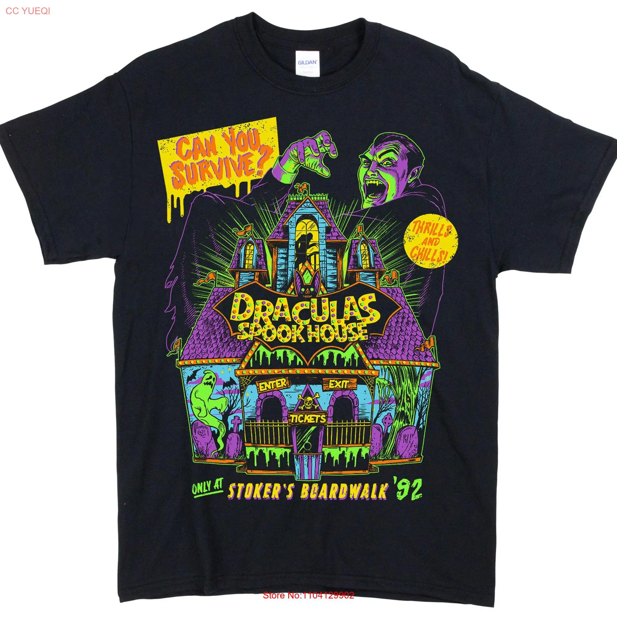 Dracula's Spook House T Shirt long or short sleeves