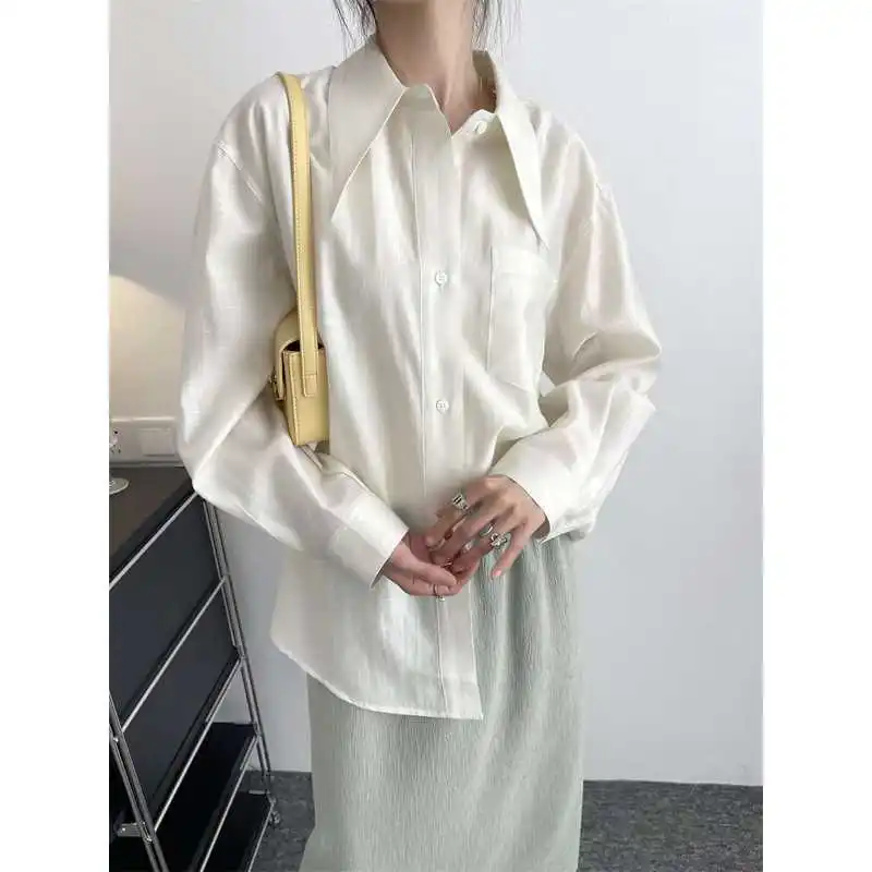 

Mengzi Xitian женский шелковый льняной тонкий летний повседневный длинный воротник све с воротником-стойкой, чистый цвет, полиэфирное волокно