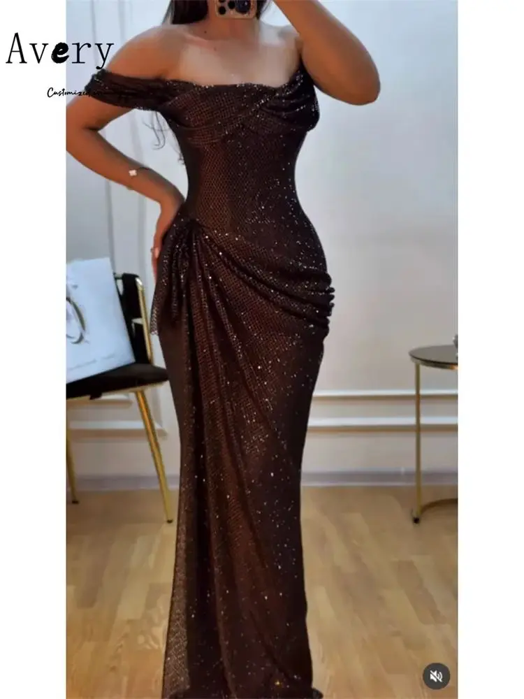 Avery Custom Visstaart Strass Off-shoulder Mouwloze Avondjurken 2026 Luxe Dames Elegante Avondjurk Baljurk - afbeelding 2