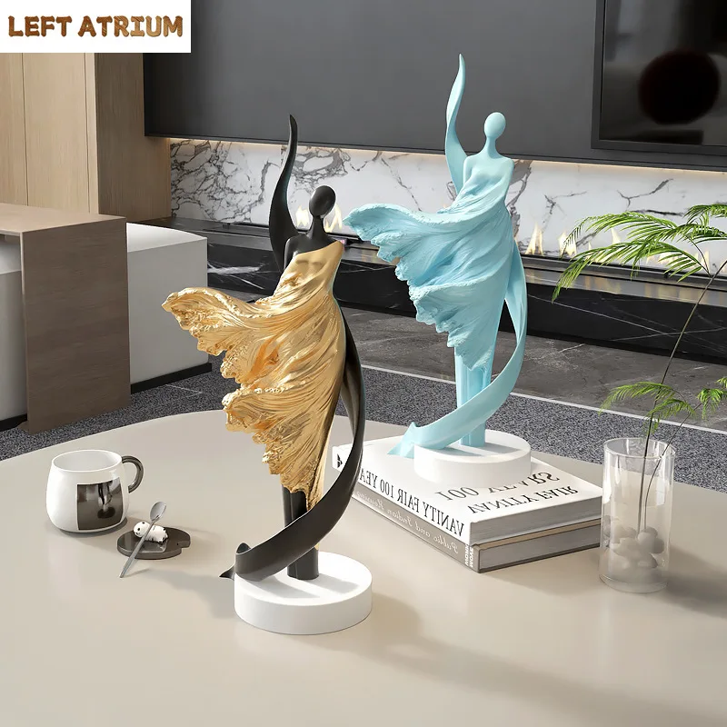 

Dancer in The Wind Figures Statue Abstract Crafts Desk Decoration Ornaments Character Resins Sculpture Room Aesthetic Decor