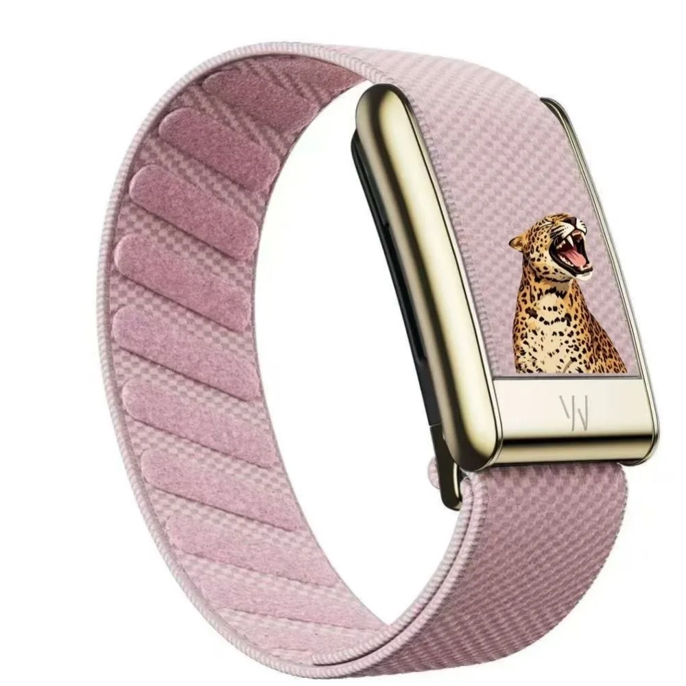 WHOOP 5.0 MG Leopard Print Nylon Strap Elastic Sport Band With Metal Frame Fashion Replacement Wristband