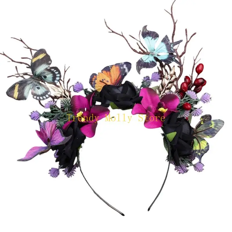 N5KB Schmetterlings-Stirnband-Fascinator-Hut, Monarchs-Schmetterlings-Stirnband-Kronen für Damen