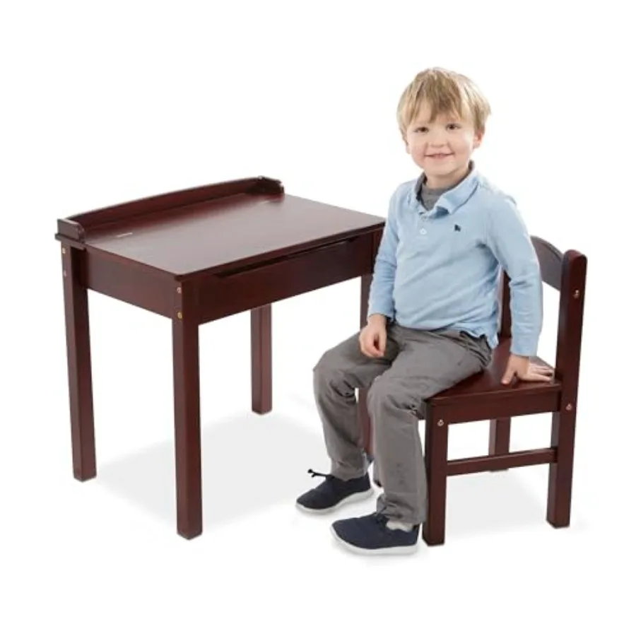 Escritorio y silla elevables de madera - Espresso