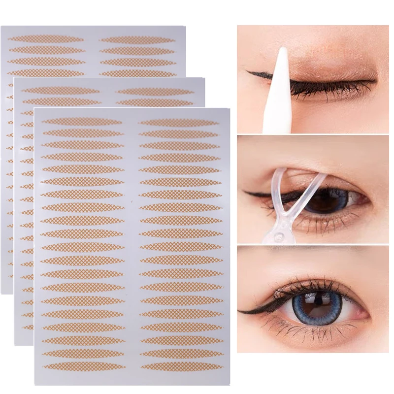 6 Sheet Upper Eyelid Sticker Instant Invisible Double Eyes Lift Strip Tape Transparent Adhesive Fiber Stickers Eyes Beauty Tools