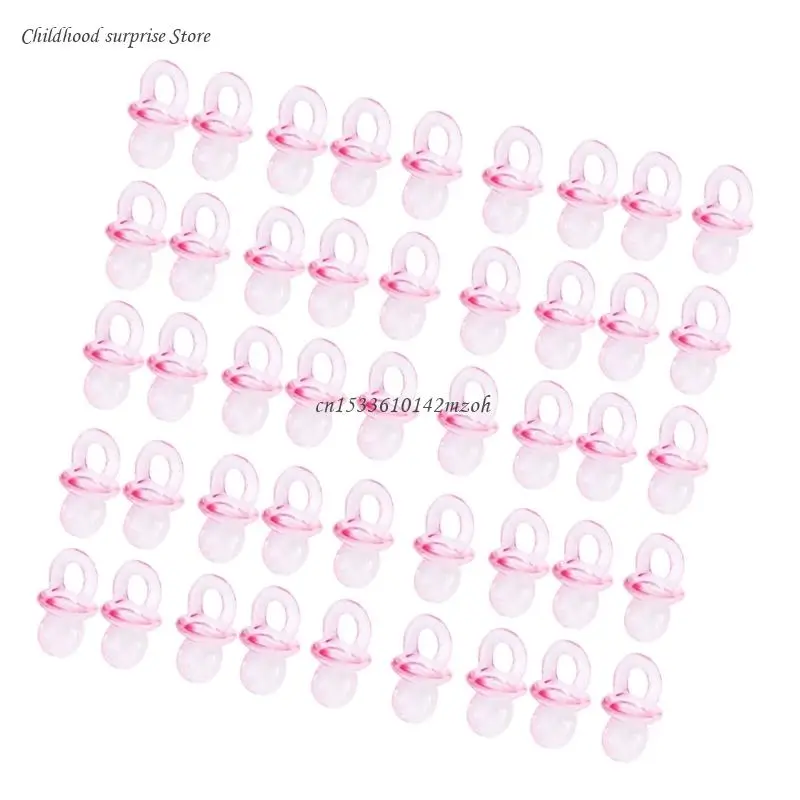 Transparent Acrylic Baby Shower Pacifiers for Unique Party Decorations 50Pcs/set Dropship