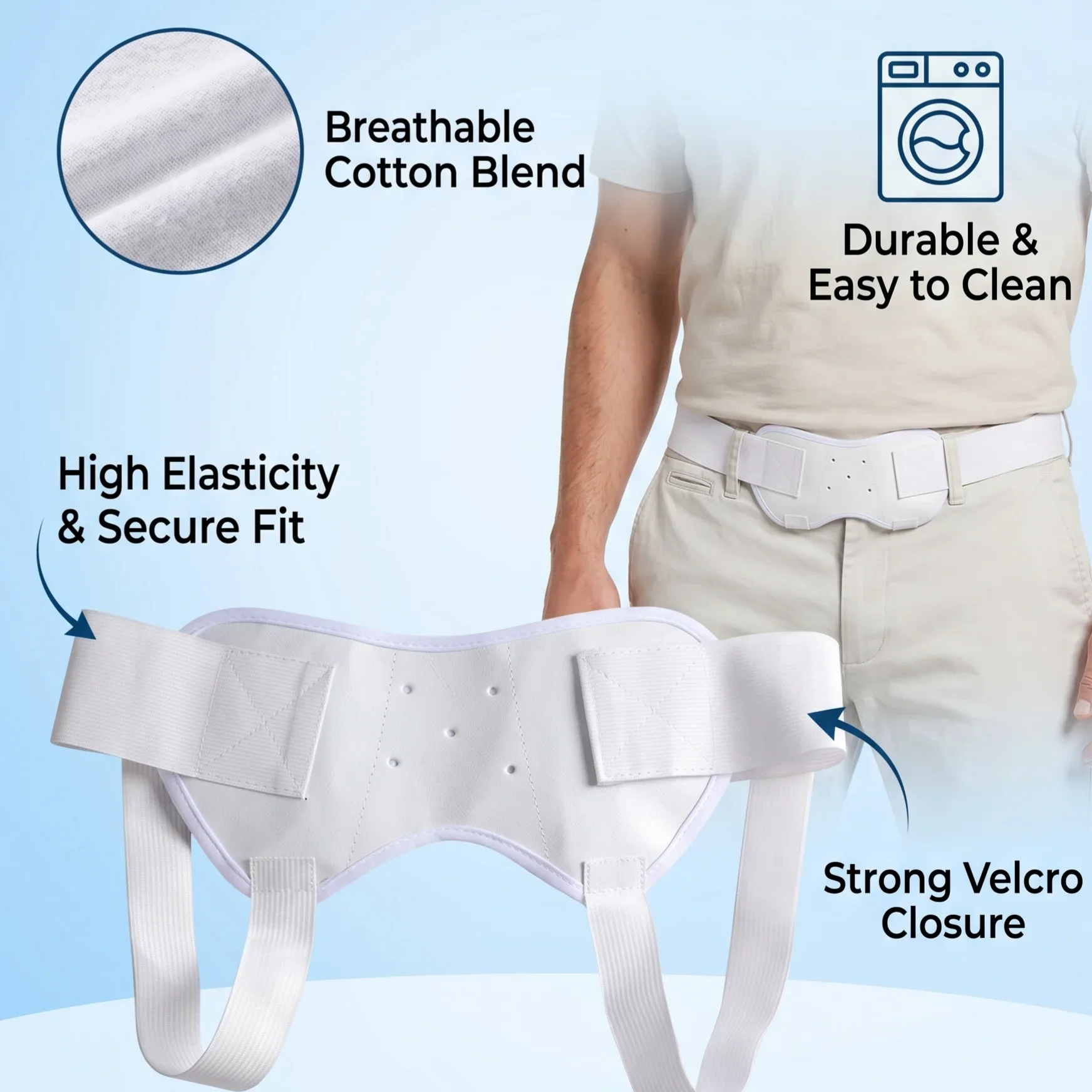 

Inguinal Hernia Support Belt for Men Adjustable Hernia Truss Breathable Hernia Brace for Groin Pain Relief Post-Surgery Recovey