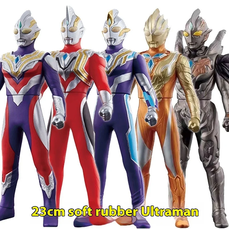 

Hot Sell 23cm Bandai Soft Rubber Toy Ultraman Toy Figures Boy Girl Birthday Gift Joint Movable Figurine Model Festival Gift Toy