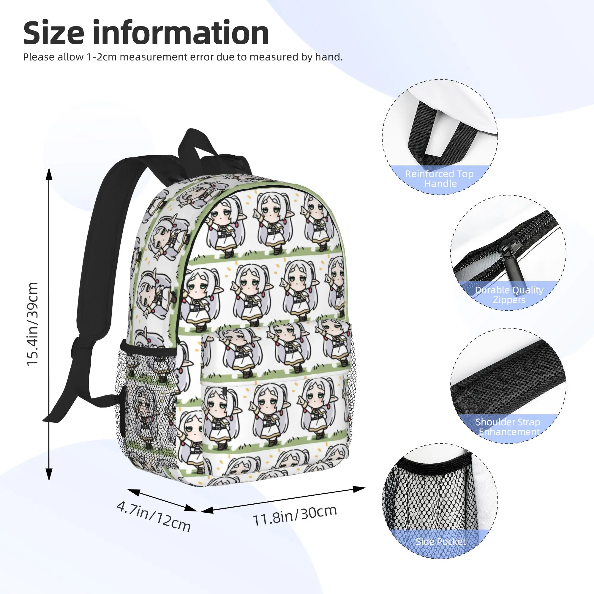 Frieren chibi Frieren Beyond Journey's End Anime Backpack Hot Sale Daypack BookBag Shoulder Bags for Men Women School Bag
