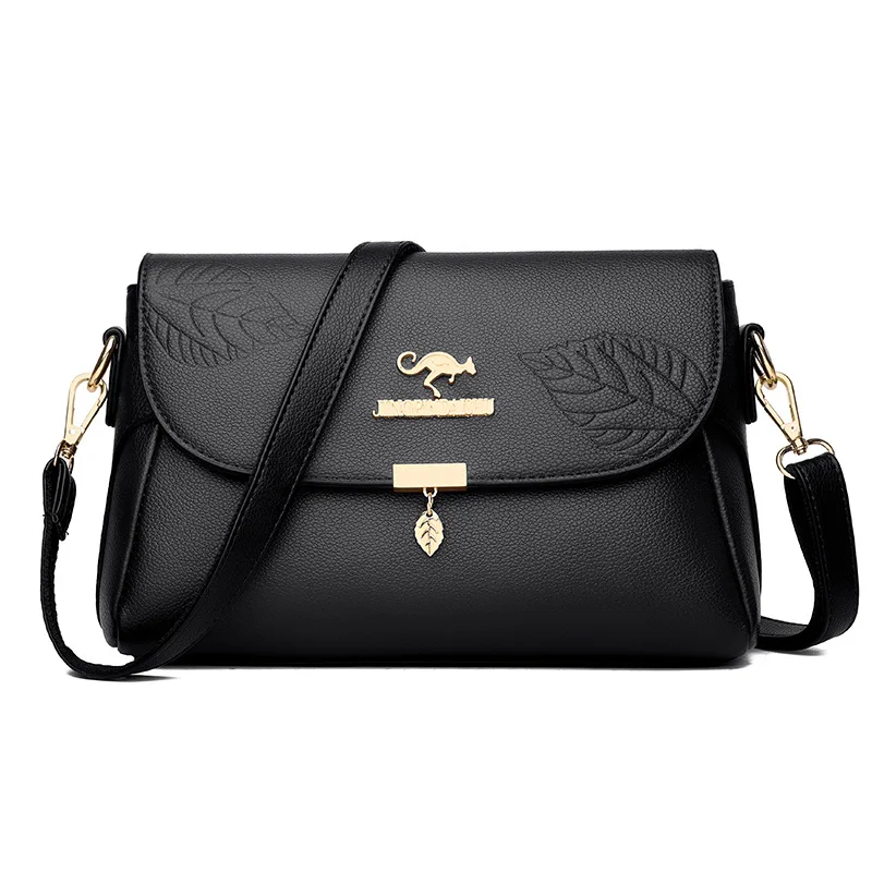 Elegant Female Crossbody Messenger Bags 2024 Soft Flap PU Spring Autumn Women Strap Shoulder Bag Handbags Purses