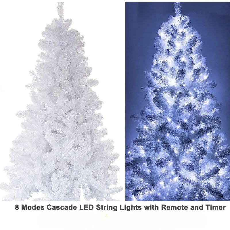 Christmas Tree with Ornaments and Lights Remote and Timer Silver Blue Christmas Decorations Including 6 Feet Full Christmas Tree