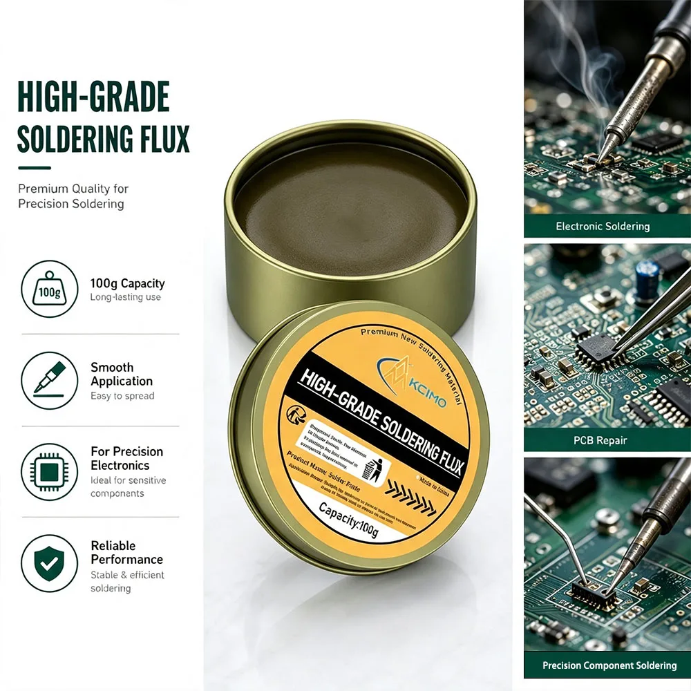 KCIMO No-Clean Soldering Flux Paste Automotive Anti-Corrosion Solder Grease for Car ECU Wiring Harness Connector Repair