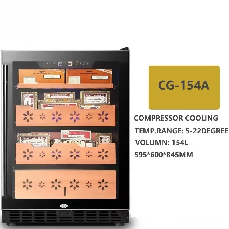 154L Cigar Cooler Cabinet Cigar Humidor Cedar Wood Electronic Cigar Refrigerator CG-154A