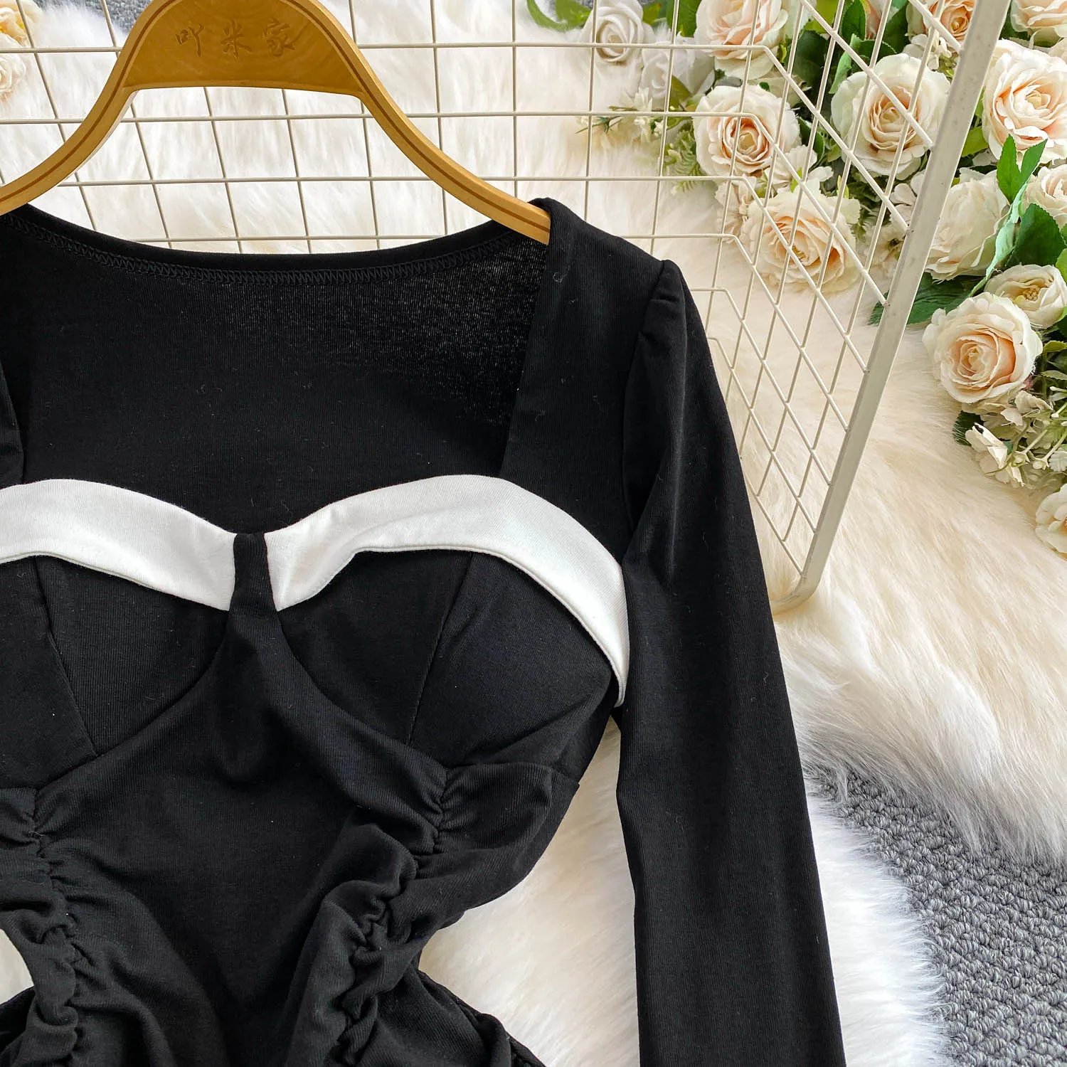 Elegancka sukienka ołówkowa w stylu vintage z patchworkiem, w stylu koreańskim Fairy, sukienka letnia w stylu boho, odzież damska