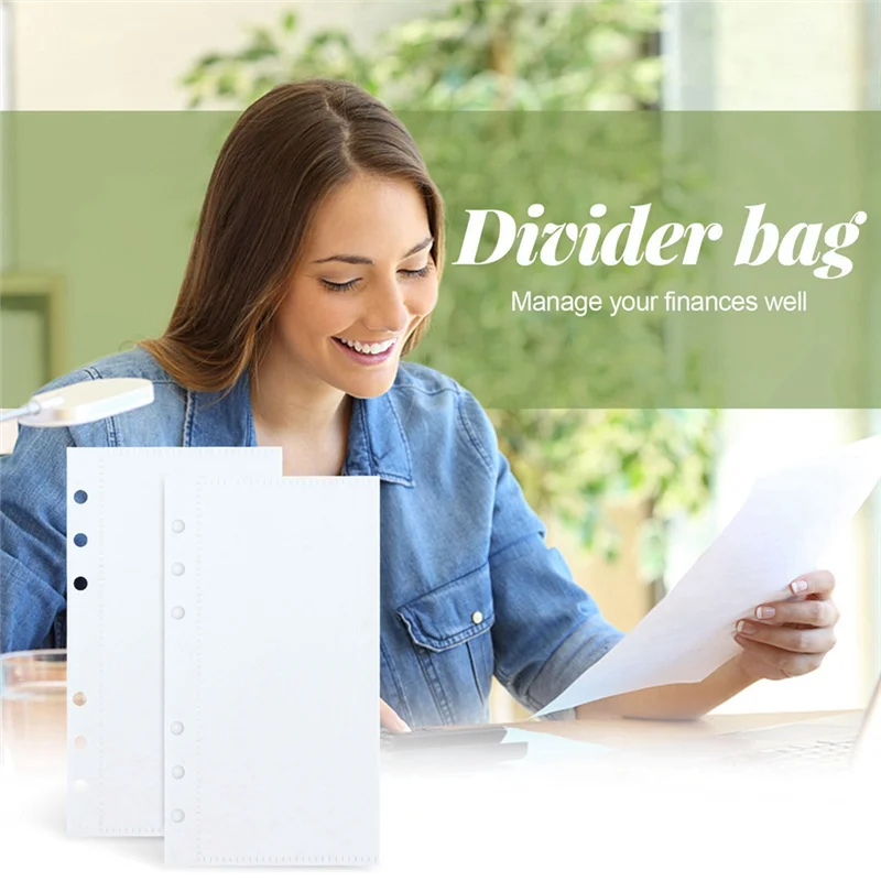 AEF7-20 Stück A6-Ordnertaschen, 6 Löcher, Budget-Geldumschläge für Budget-Ordner-Notizbücher mit 6 Ringen