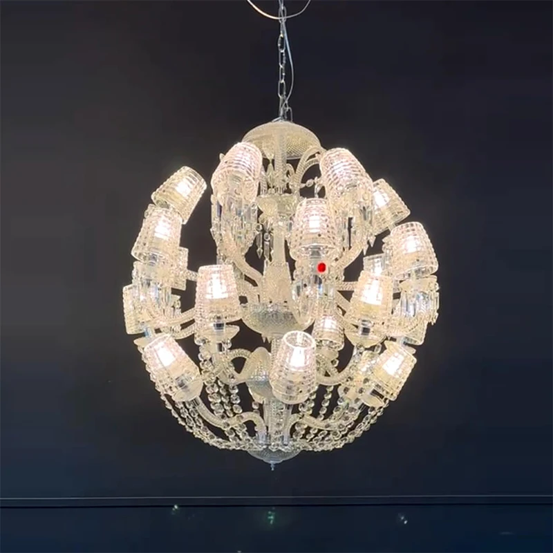 French Unique Creative Dining Room Lead Containing Bend Pipe K9 Crystal Chandelier Luxury Hotel Bedroom Decorative Pendant Light