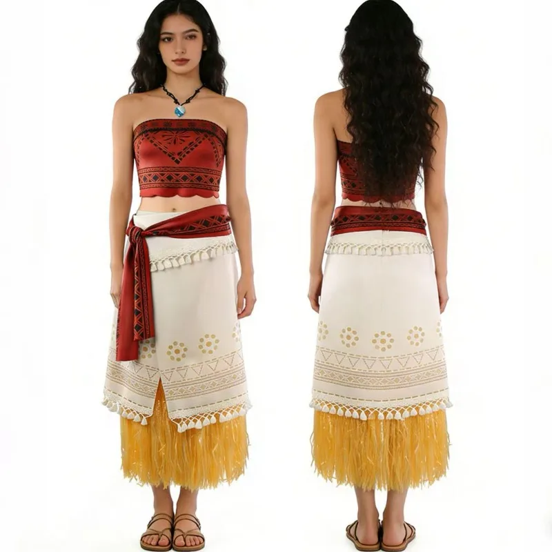 

Moana Cosplay Costume Full Set Uniform Props Accessories Women Halloween Carnival Party Outfits for Adult Women