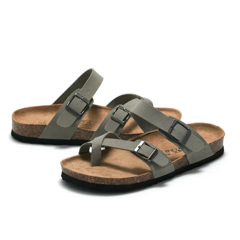 2022 Women Summer Fashion Cork Sandals Beach Gladiator Buckle Strap Sandals Shoes women Flat Casual Beach Sandals  Size 35-45