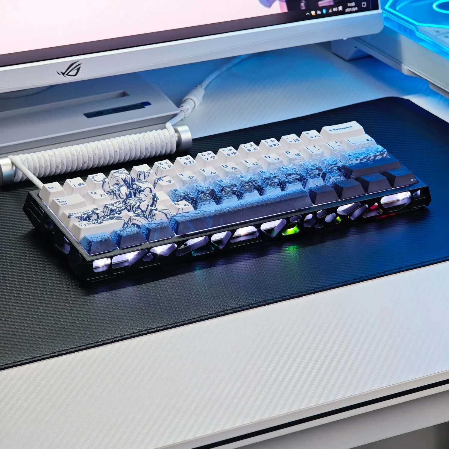 73 Keys Saber Keycaps Anime Key Cap Dye-sub Key Caps PBT Cherry Profile for Mechanical Keyboard Ace60/65/68