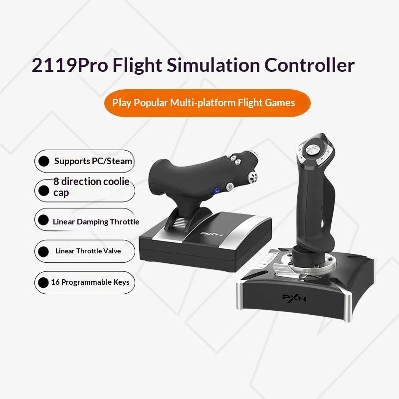 PXN 2119 PRO Flight Simulator Gamepad Vibration Controller Joystick for PC/Desktop PS4 Flight Joystick Game Controller Gifts