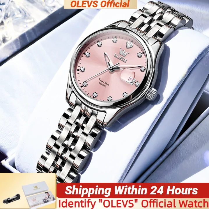

OLEVS 5649, женские часы, водонепроницаемые кварцевые часы из нержавеющей стали, элегантные женские часы с бриллиантами
