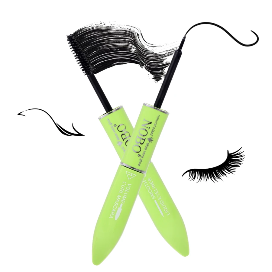 

NOBO Double-headed Smooth Quick Dry Long Lasting Thick Curling Lengthening Waterproof 2 In 1 Aloe Vera Liquid Eyeliner Mascara