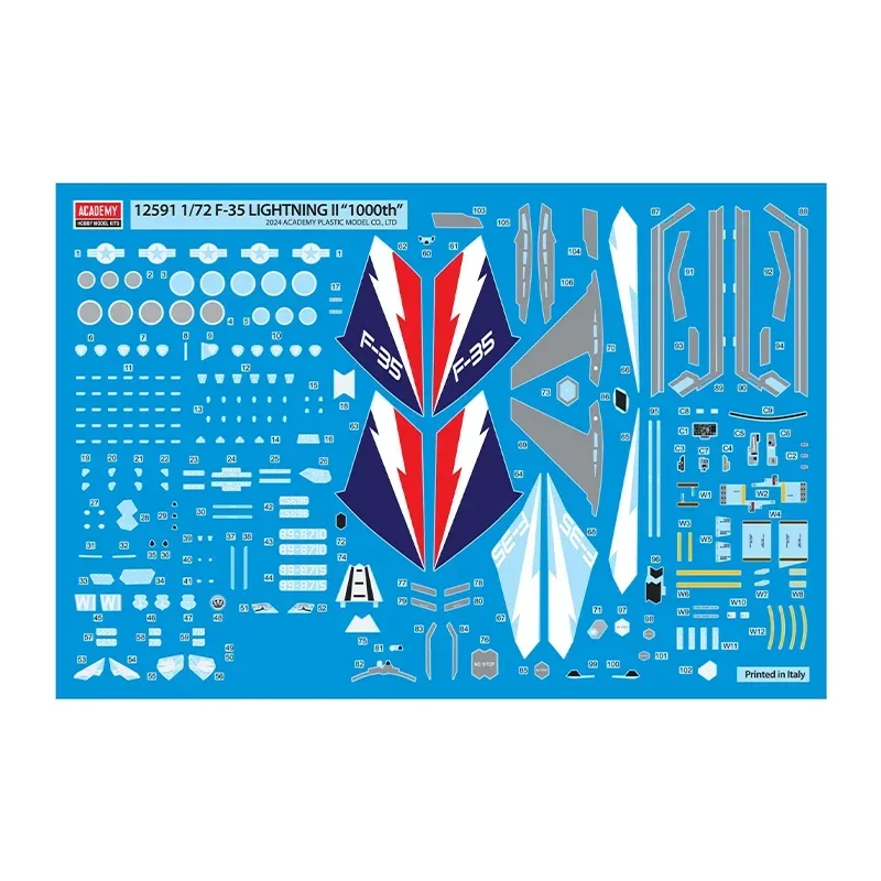 Modello di assemblaggio Academy 1/72 12591 Kit modello di aereo americano F-35A Lightning II 1000°