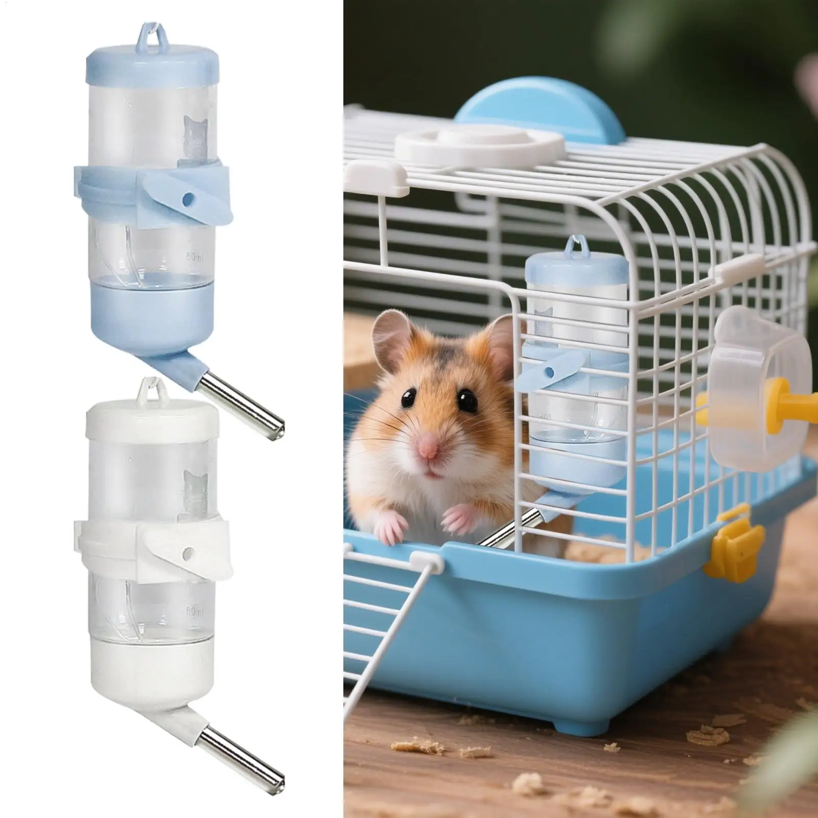 No Drip Hamster Water Bottle Hanging Small Pet Golden Bear Ball Water Bottle Water Dispenser Hamster Cage Water Dispenser