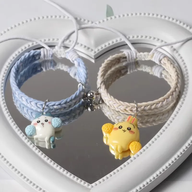 Miniso الأصلي تشيكاوا مضفر زوجين سوار مغناطيسي لطيف ليتل ياكي عالية المظهر أفضل صديق سوار لصديقها