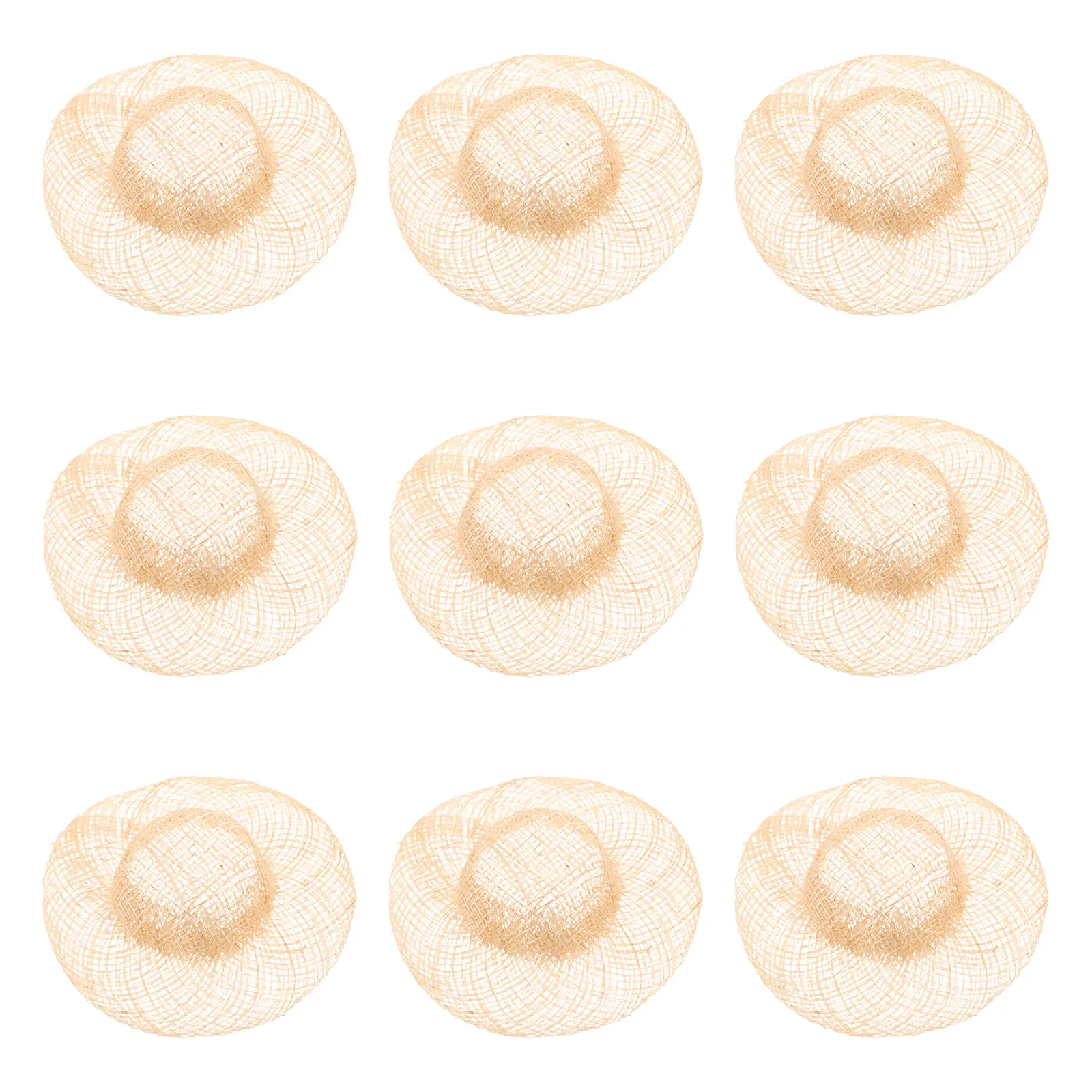 

12Pcs Miniature Imitation Straw Hats 8cm Beige DIY Craft Accessories Tiny Sombrero Hats for Decor Round Hat
