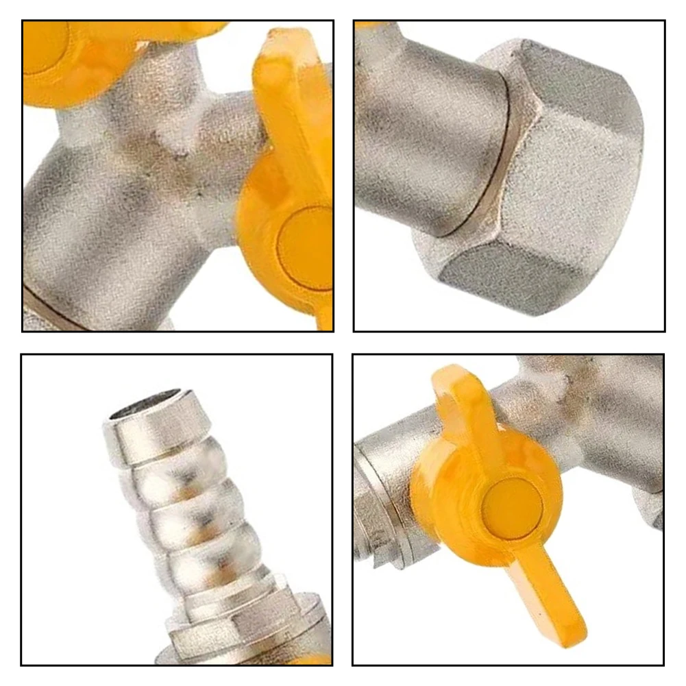 Copper Three-Way Y Valve for Gas Handling with Dual Control Points and Standard G1/2 Thread Size Compatibility