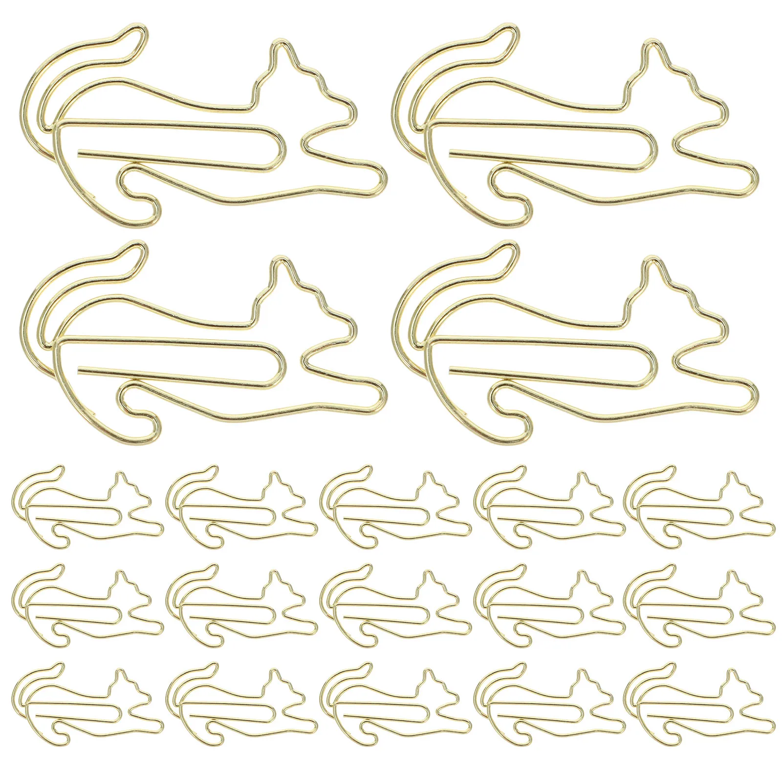 25pcs Animal Shaped Paper Clips Golden Metal Decorative Office Supplies Bookmark Stationery For Cards Files Notes Photo Holders