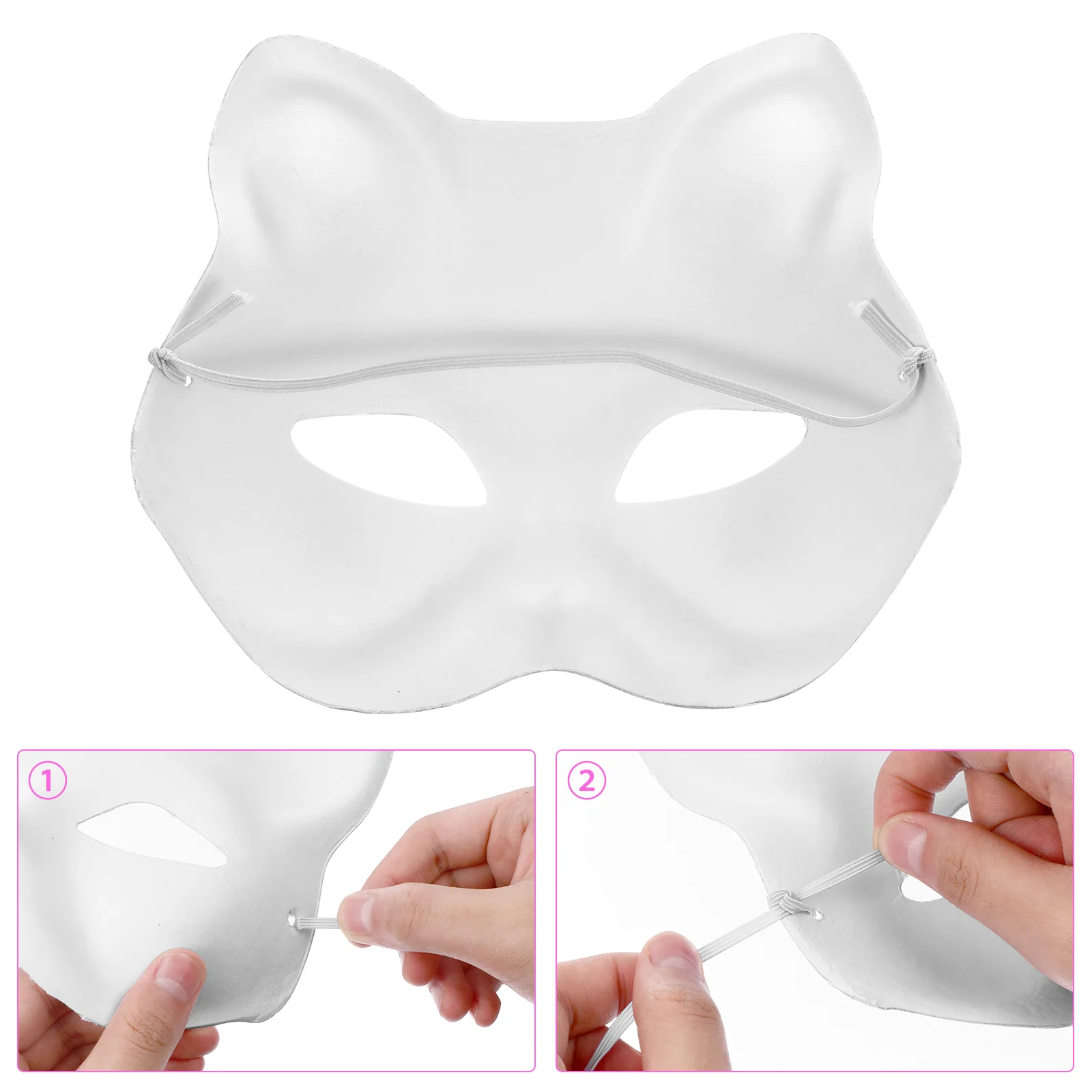 Nolitoy Pulp kostum masker kosong baju Superhero pria hewan putih Diy topeng Masquerade pasangan penuh topeng kucing meja Cat