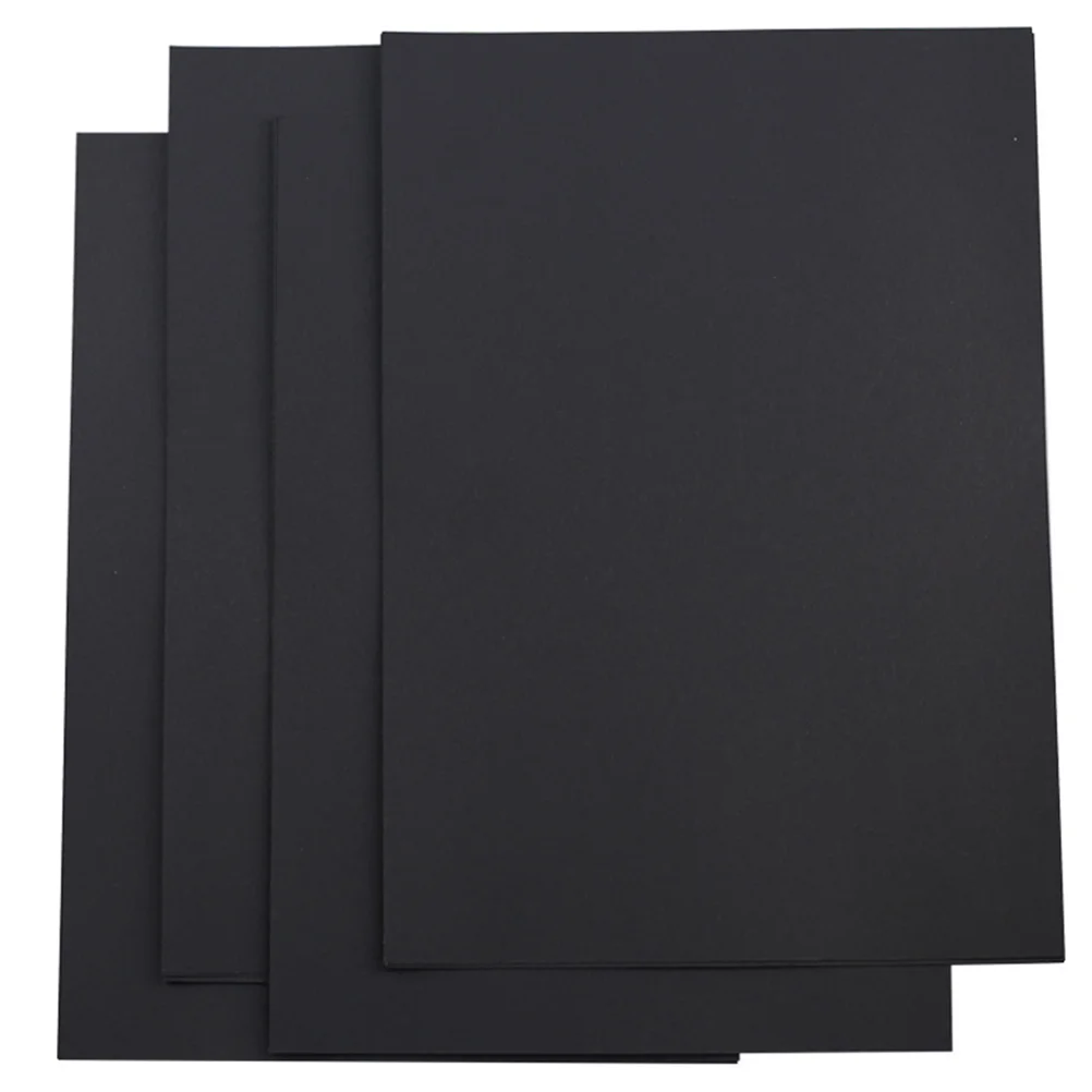 100 Pcs 180g Cardboard Sheets Packs Hard Chipboard Black Paperboard A4 DIY Accessories Self Made